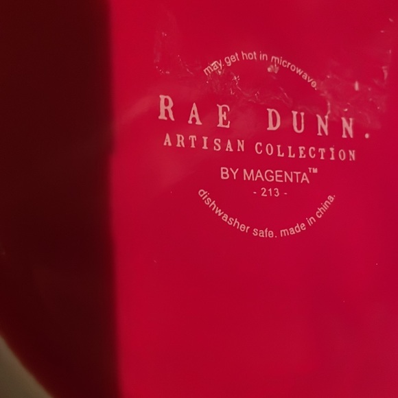 Rae Dunn Cat dish bowl red white artisan collection magenta Merry catmas - Picture 6 of 6